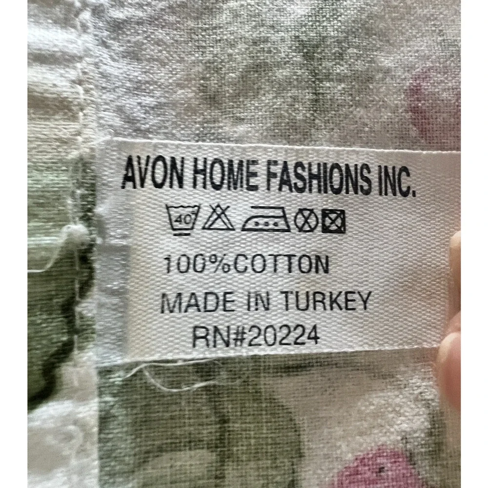 Vintage Avon Home Fashions Tablecloth Cotton Floral Tablecloth M/I Turkey 71x47